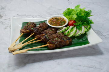 Grilled Beef Skewers chilli Sauce hot & spicy