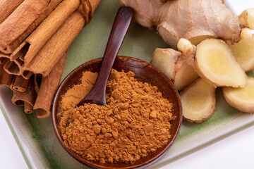 Cinnamon  isolated on a white background.