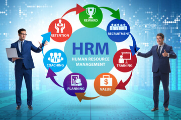 HRM - Human resource management concept with businessman