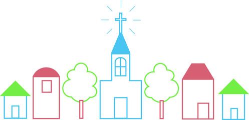 教会のある街並み