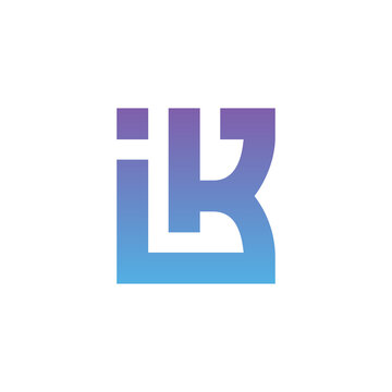 Initial letter ik logo design template, simple monogram symbol