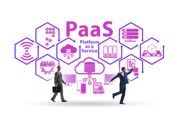 Platform as a service concept with businessman