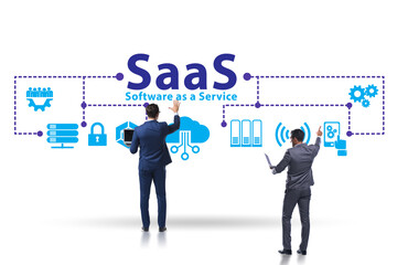 Software as a service - SaaS concept with businessman