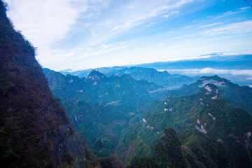 Beautiful landscape of Tianmen mountain national park, Hunan province, Zhangjiajie, China