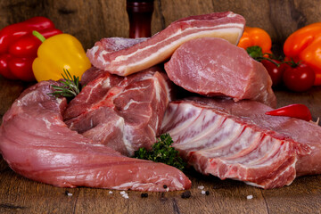Raw pork meat