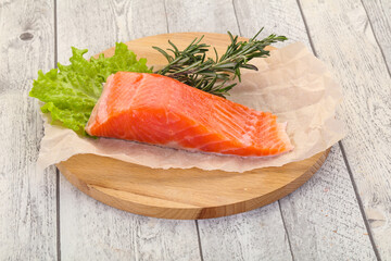 Piece of raw salmon