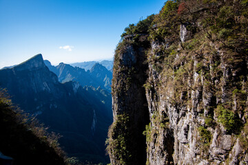 Beautiful landscape of Tianmen mountain national park, Hunan province, Zhangjiajie, China
