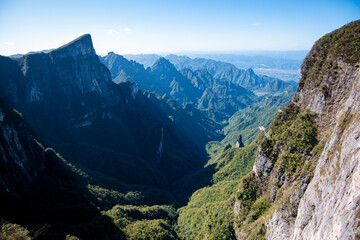 Beautiful landscape of Tianmen mountain national park, Hunan province, Zhangjiajie, China