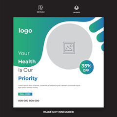 Obraz premium Medical Banner Design For Your Promotion, Health Care, Clinic, Hospital, Vector Template