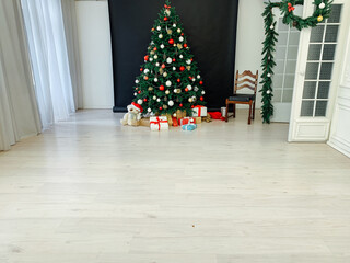 Christmas tree with gifts decor for the new year