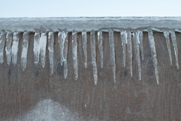 Icicles after the cyclone ice rain