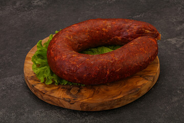 Krakowska sausage over the board