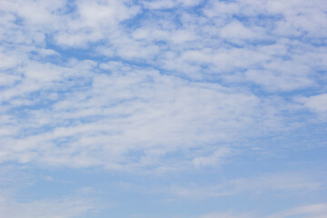 White cloudy on blue sky background at noon
