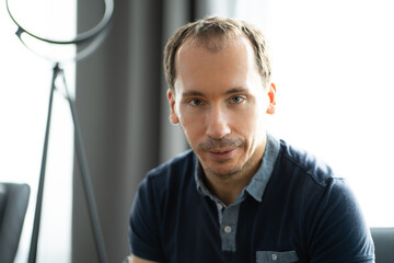 Obraz premium Video Conference Webinar Portrait Of Man