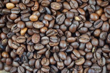 Background of roasted coffee beans