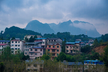 Beautiful landscape of Tianmen mountain national park, Hunan province, Zhangjiajie The Heaven Gate of Tianmen Shan, mountain in china