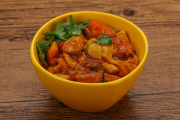 Chicken with oyster sauce and vegetables