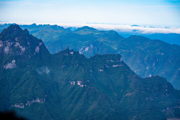 Beautiful landscape of Tianmen mountain national park, Hunan province, Zhangjiajie The Heaven Gate of Tianmen Shan, mountain in china