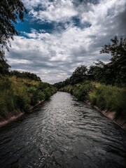 A vibrant fast-flowing river. 