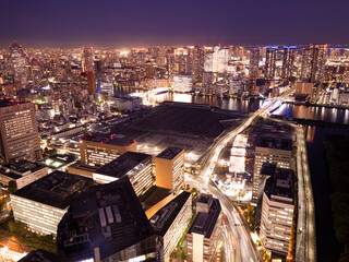  	東京都　旧築地市場跡と環状2号線