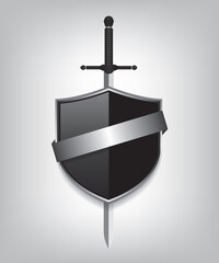 Sword and black shield