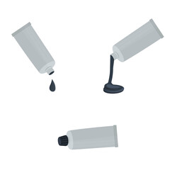 Tube of glue. Construction materials, vector illustration