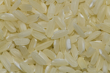 raw white rice seeds in detail