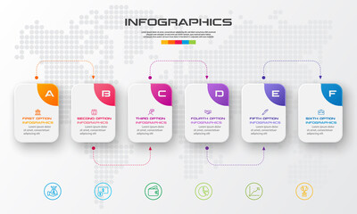 Timeline infographic template,Business concept with 6 options,Vector illustration.