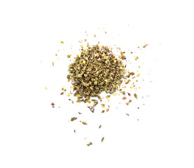Dried Oregano on white background.