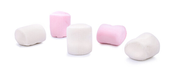 Marshmallows isolated on white background.