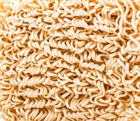 Instant noodles on white background.