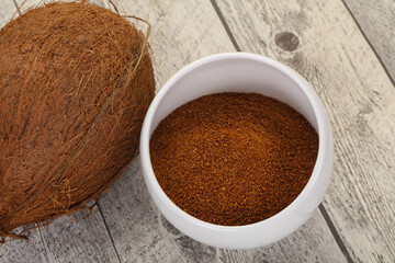 Coconut brown sugar in the bowl