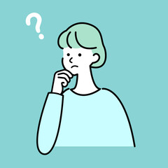 考える女性のイラスト