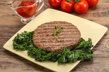 Grilled beef cutlet for burger