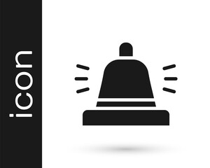 Black Hotel service bell icon isolated on white background. Reception bell. Vector.