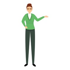 Successful business woman eyeglasses icon. Cartoon of successful business woman eyeglasses vector icon for web design isolated on white background