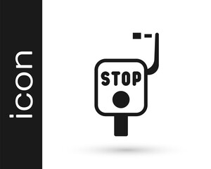 Black Emergency brake icon isolated on white background. Vector.