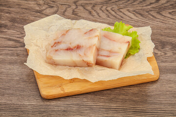 Raw pollock fish fillet for cooking