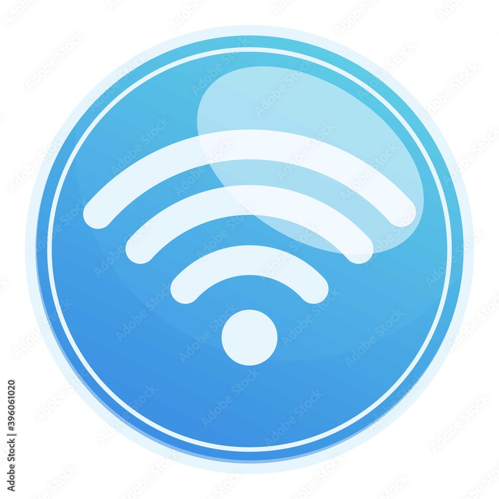 Poster free wifi connect zone icon. cartoon of free wifi connect zone vector icon for web design isolated o