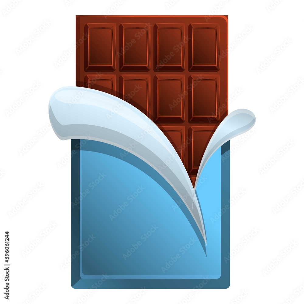 Aufkleber open chocolate bar icon. cartoon of open chocolate bar vector icon for web design isolated on white 
