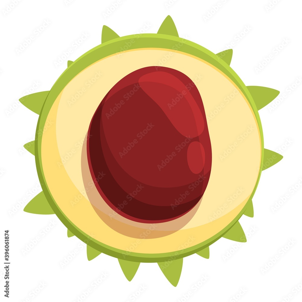 Poster chestnut branch icon. cartoon of chestnut branch vector icon for web design isolated on white backgr