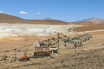 Abandoned mining town in the Andes