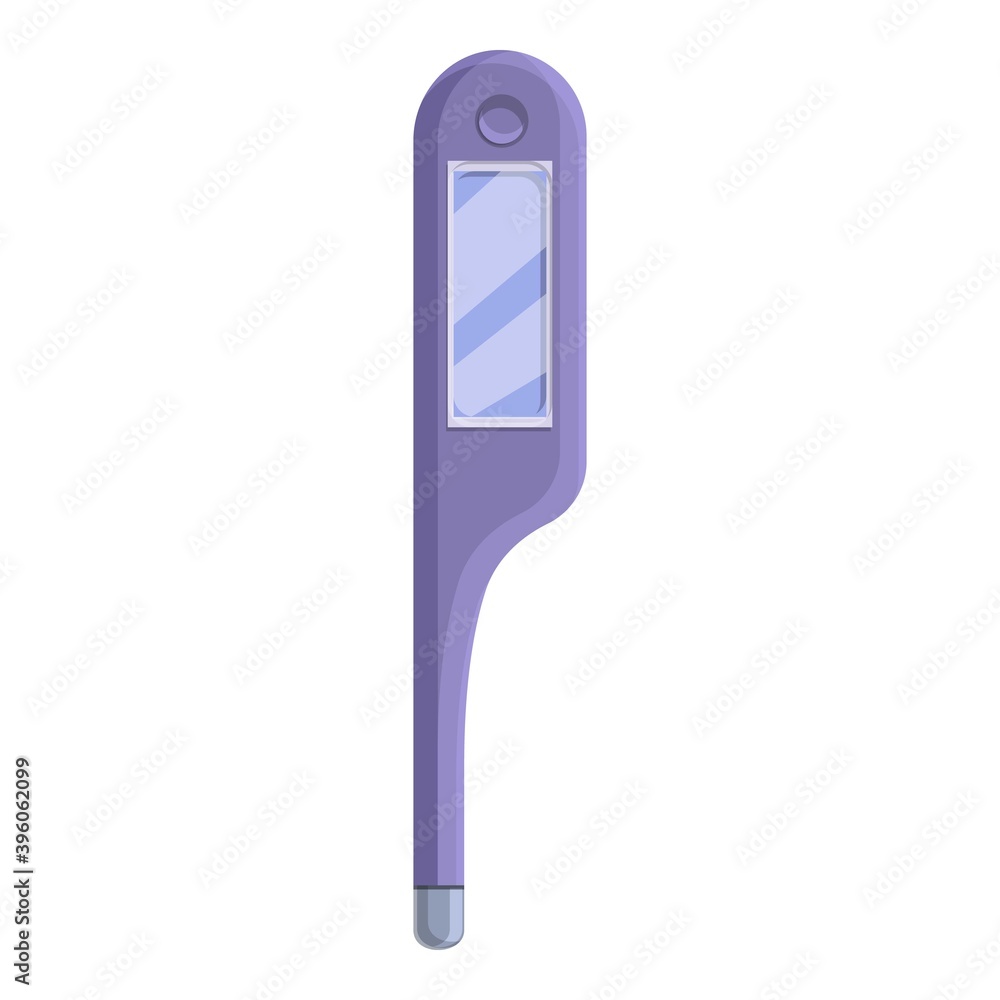 Poster digital thermometer icon. cartoon of digital thermometer vector icon for web design isolated on whit