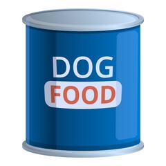 Pet dog food tin icon. Cartoon of pet dog food tin vector icon for web design isolated on white background