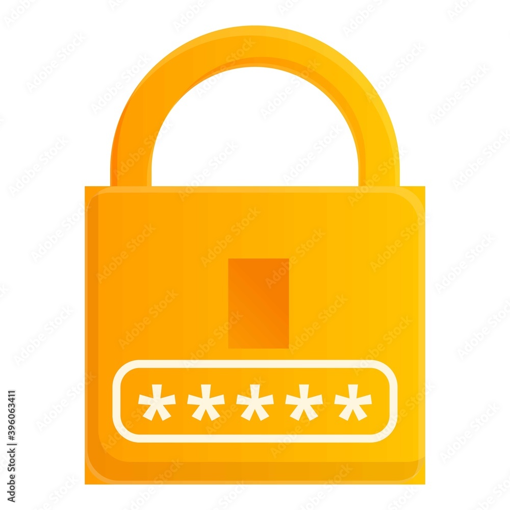 Poster padlock password recovery icon. cartoon of padlock password recovery vector icon for web design isol