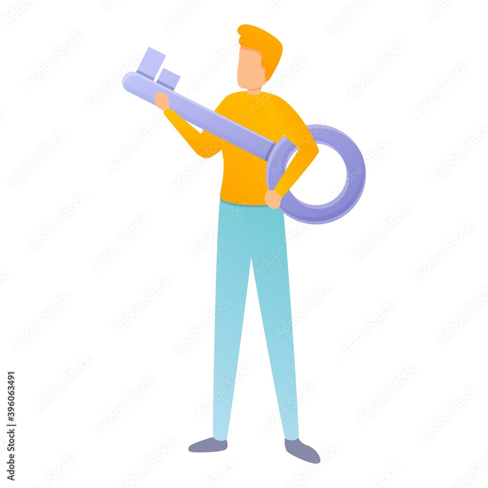 Poster administrator key icon. cartoon of administrator key vector icon for web design isolated on white ba