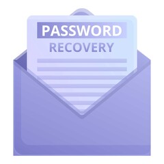 Envelope password recovery icon. Cartoon of envelope password recovery vector icon for web design isolated on white background