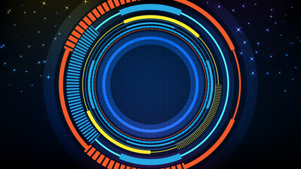 abstract background of blue futuristic technology hud display interface