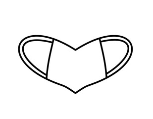 ハートの形のマスク(線画)