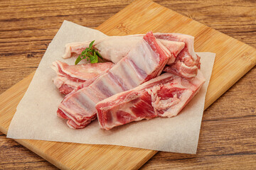 Raw lamb ribs for cooking